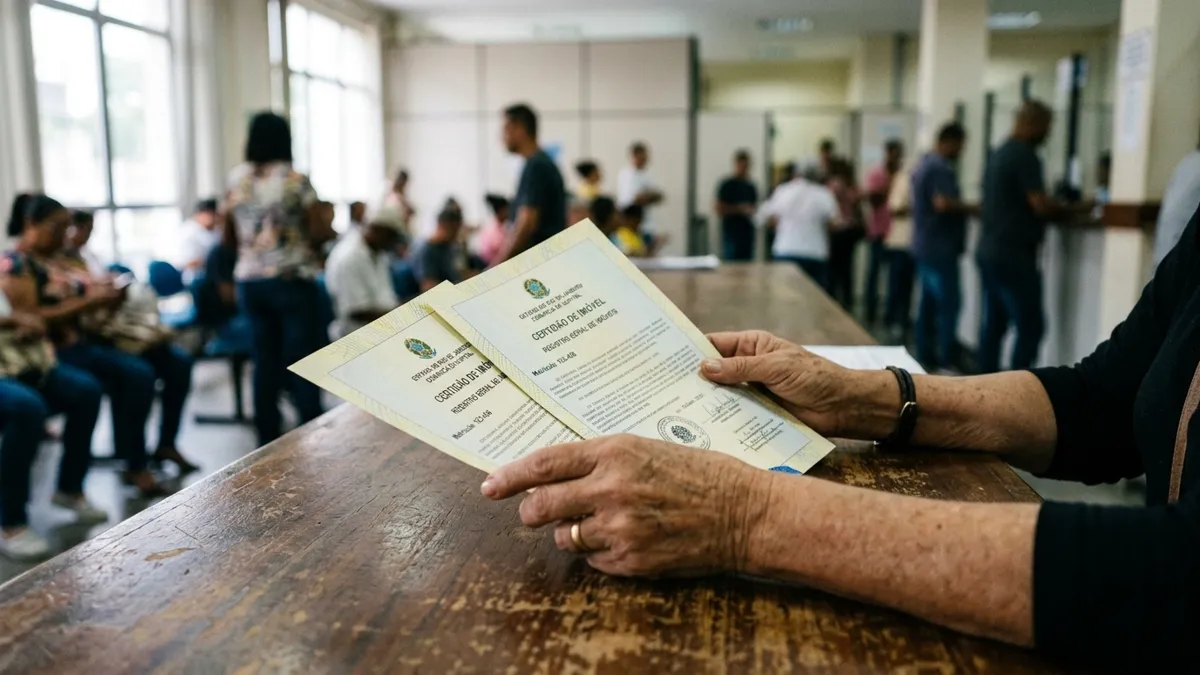 Cena documental brasileira ilustrando Única casa pode ser penhorada por dívida previdenciária? A regra e as exceções em 2026
