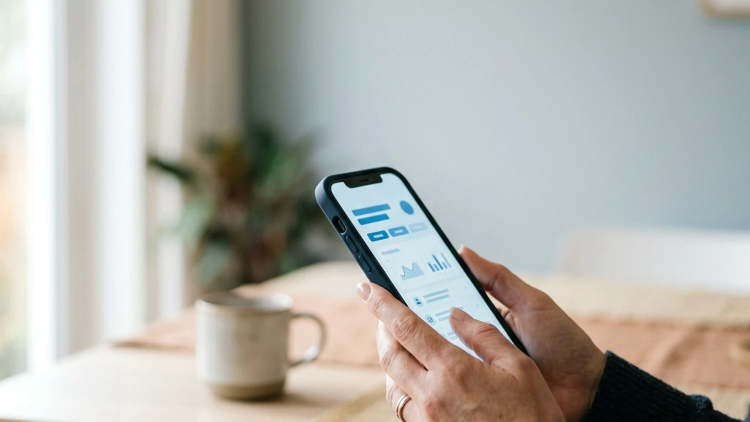 Tela do aplicativo Meu INSS mostrando informações sobre pagamento de benefício previdenciário, nas mãos de um segurado conferindo seu extrato de pagamento em um celular.
