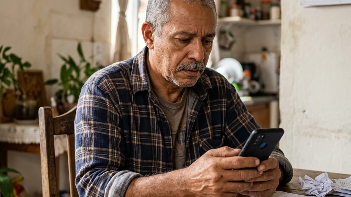 Segurado acompanha no celular um pedido em análise no Meu INSS com documentos e calendário de setembro de 2026 sobre a mesa.