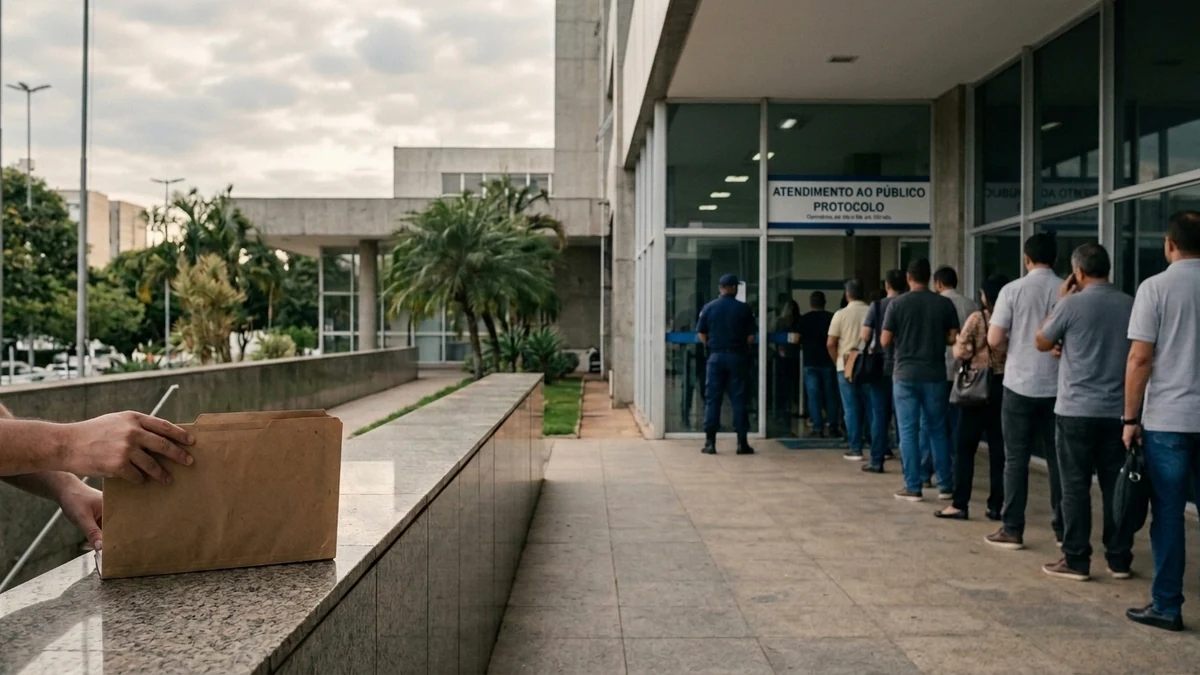 Cena documental brasileira ilustrando Processo contra o INSS na Justiça em 2026